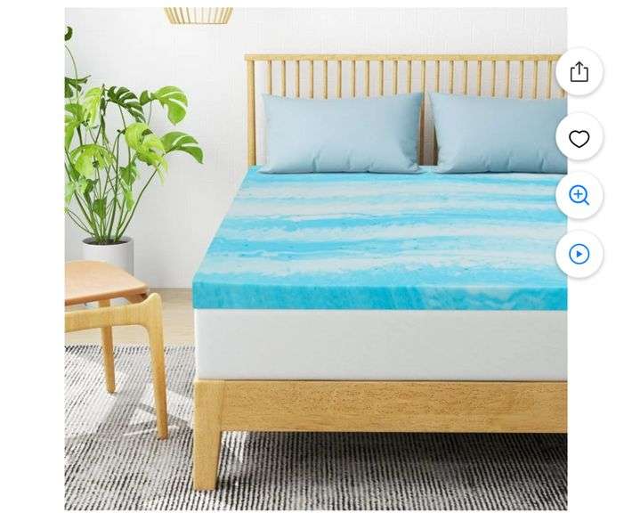 Mattress Topper Twin, 3 Inch Soft Memory Foam Cooling Gel Mattress Topper for Relieve Back Pain
