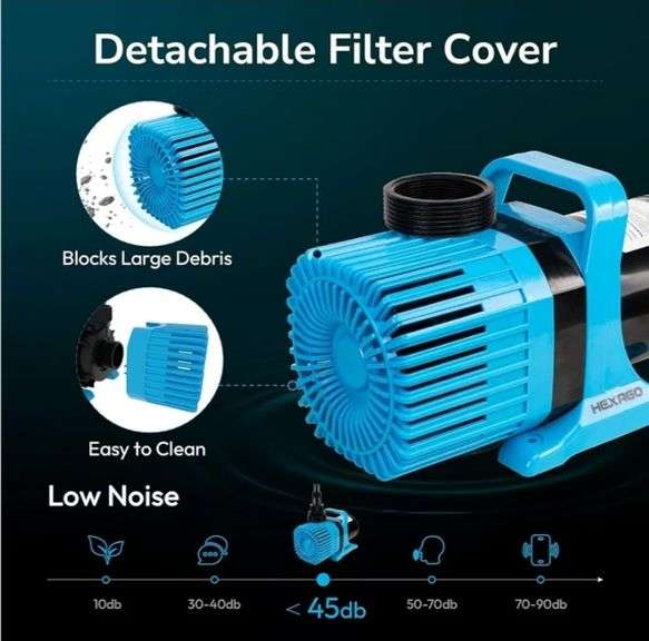4000GPH Submersible Water Pump, 350W Water Pond Pump with Barrier Bag, 33FT Power Cord, 21FT Lift Quiet Water Garden Pumps for Pond, Waterfall, Fountains, Fish Tank and Hydroponic, UL Listed