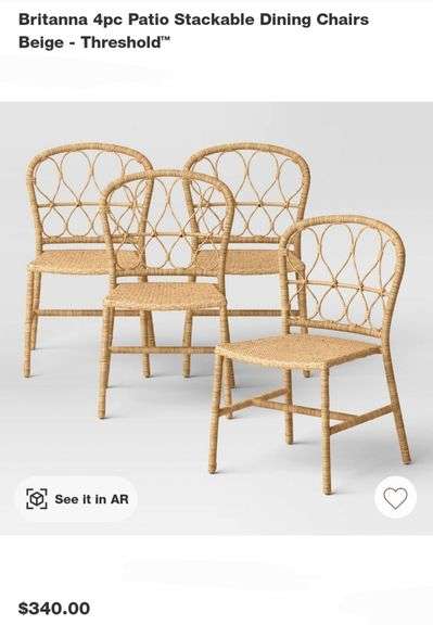 Britanna 4pc Stackable Patio Dining Chairs