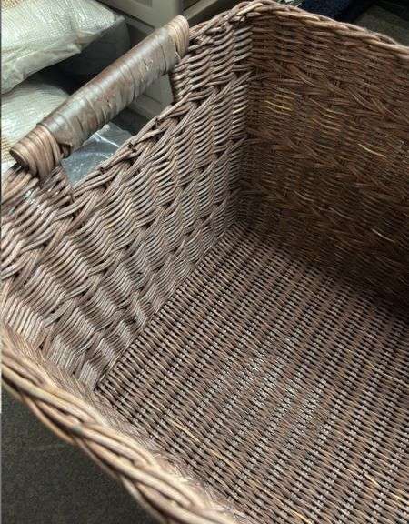 Rectangle Rattan Decorative Basket Dark Brown - Threshold™ designed with Studio McGee: FSC Certified Wicker Storage, Spot Clean