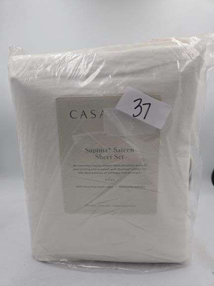 Casaluna Full Size 500 TC Supima Sateen Sheet Set - Fresh White
