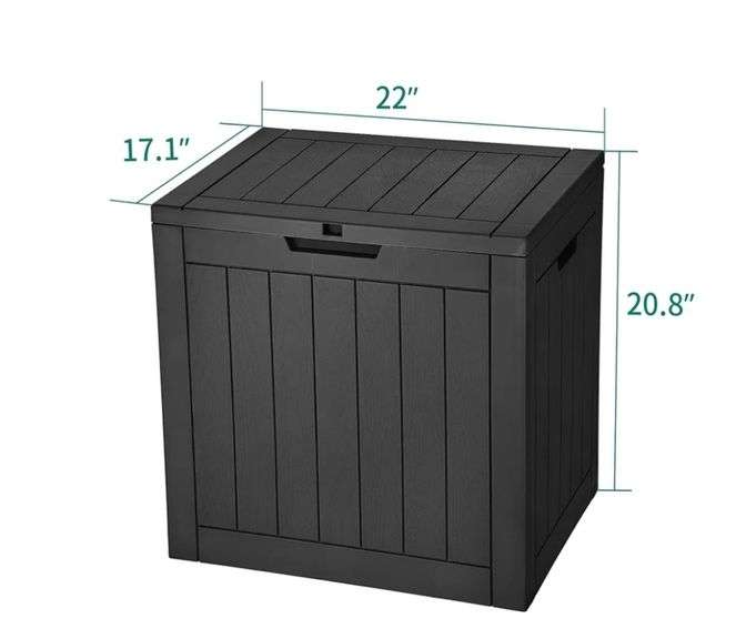 YITAHOME 30 Gallon Deck Box Outdoor Storage Box, Waterproof Resin Package Delivery and Storage Box with Lockable Lid for Patio Furniture Cushions, Pool Accessories, Garden Tools, Black