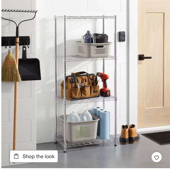 4 Tier Wire Shelving Chrome - Brightroom™