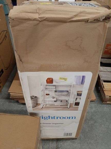 4 Drawer Metal Storage Organizer White - Brightroom™: Steel Utility Storage, Fixed Shelves, Universal Wire Drawers