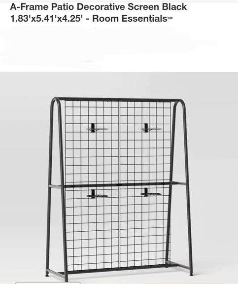 A-Frame Patio Decorative Screen Black 1.83'x5.41'x4.25' - Room Essentials