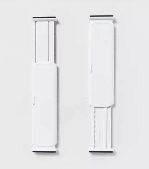 Set of 2 Plastic Drawer Dividers White - Brightroom™: Organizer