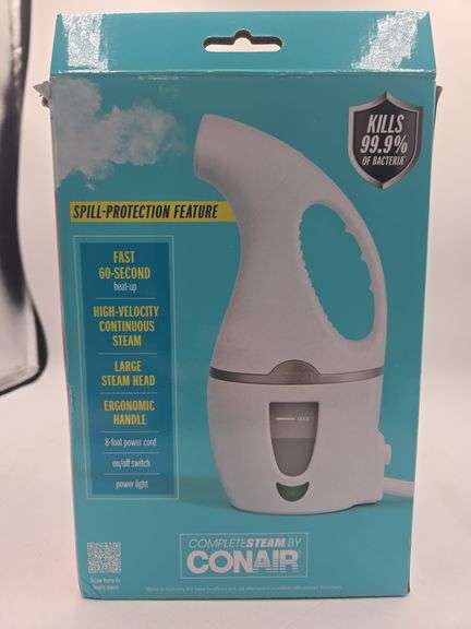 Conair Handheld Travel Garment Steamer for Clothes, CompleteSteam 1100W, For Home, Office and Travel, White