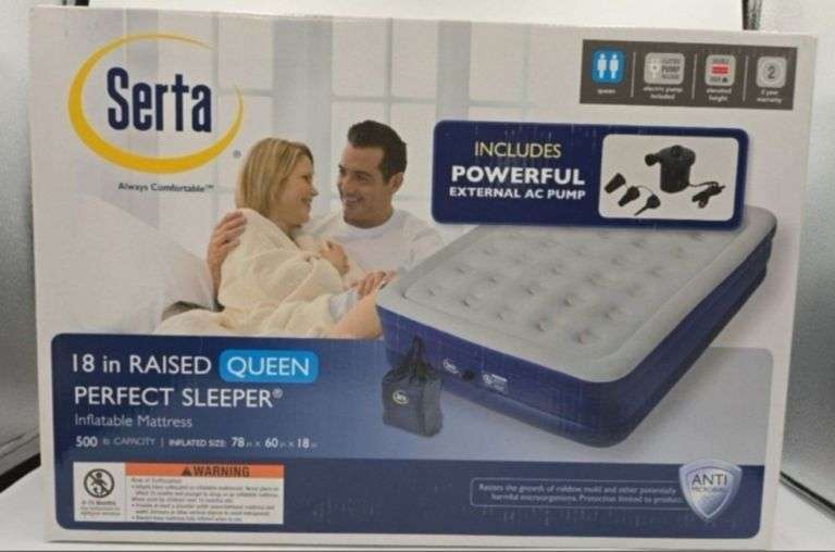 Serta Perfect Sleeper Raised Queen Comfort Top Inflatable Mattress 18in High