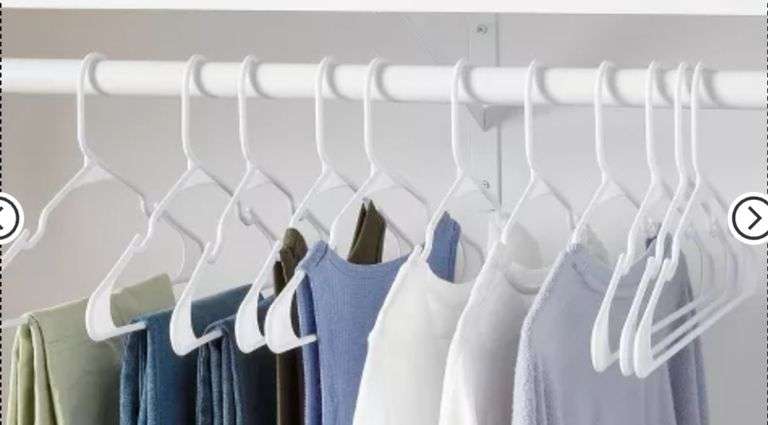 50pk Plastic Hangers White - Room Essentials™: Clothes Hangers for Shirts, Dresses, Tank Tops, Adult Closets