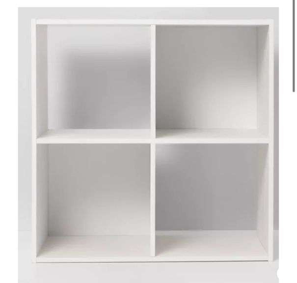 4 Cube Decorative Bookshelf Organizer White - Room Essentials