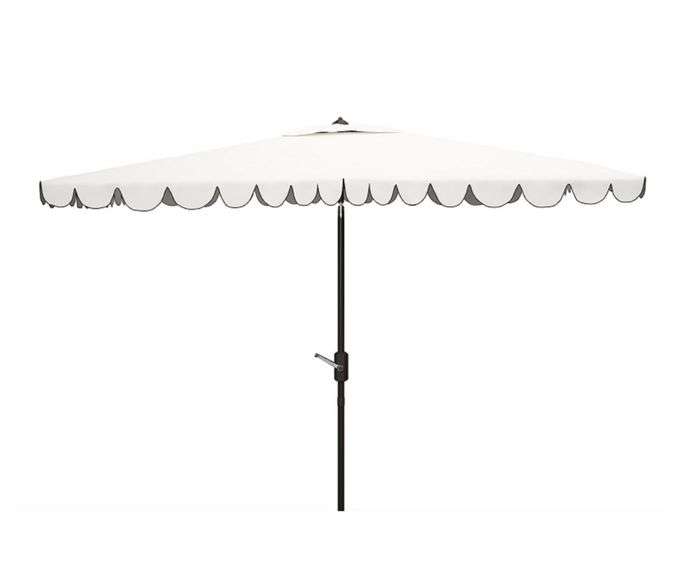 Threshold  10'x6.5' Scalloped Rectangle Umbrella Black Pole