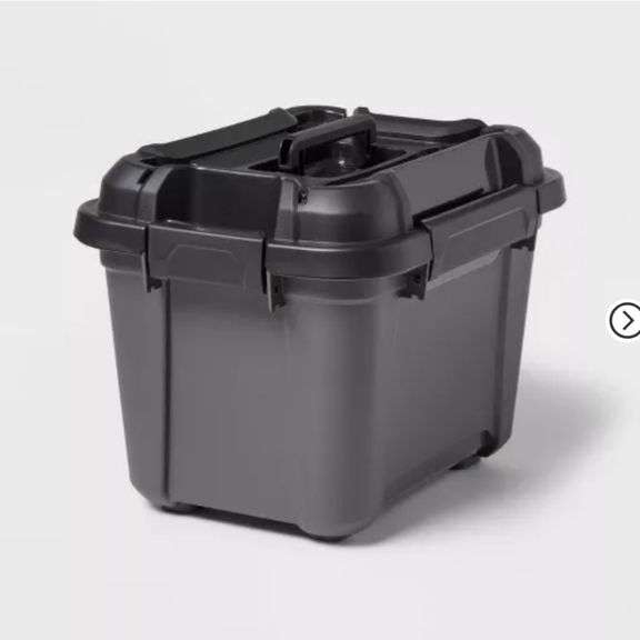 Tool and Hardware Latching Storage Box With Handle - Brightroom™: Gray Multi-Compartment Tote, 18L Capacity