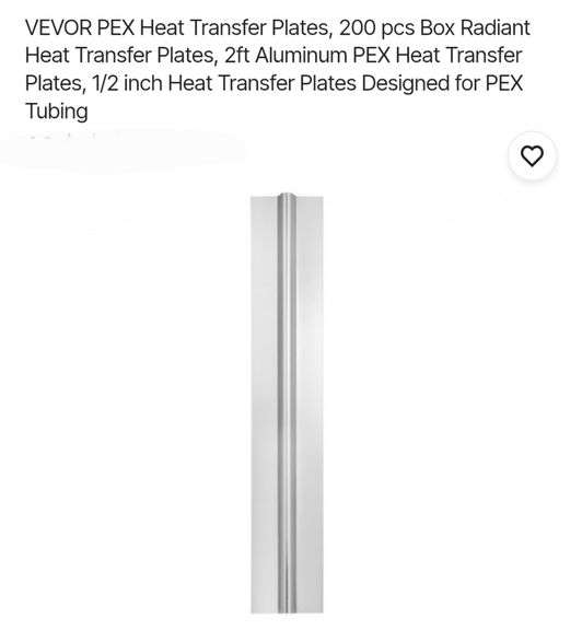 VEVOR PEX Heat Transfer Plates, 200 pcs Box Radiant Heat Transfer Plates, 2ft Aluminum PEX Heat Transfer Plates, 1/2 inch Heat Transfer Plates Designed for PEX Tubing