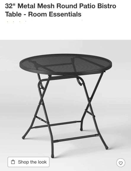 32" Metal Mesh Round Patio Bistro Table - Room Essentials
