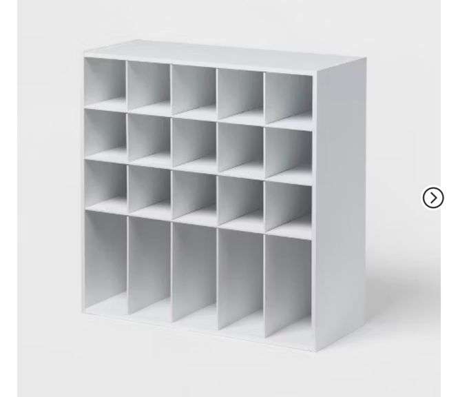 4 Tier Laminate Stackable Shoe Cubby White - Brightroom™: Shoe Rack Organizer, Holds 20 Pairs, Wood Laminate, Freestanding
