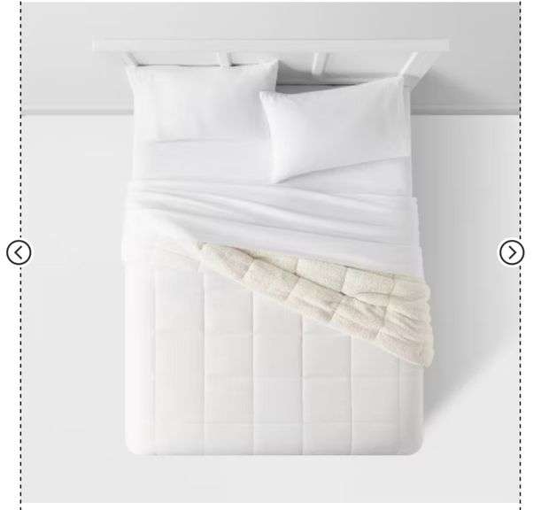 Faux Shearling Washed Microfiber Reversible Comforter - Room Essentials