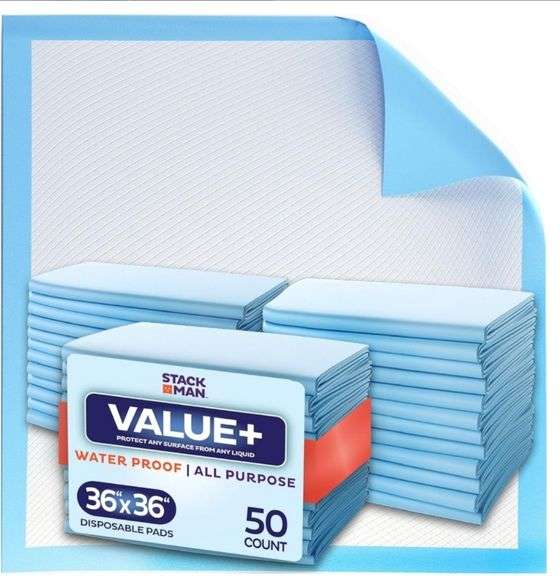 Chucks Pads Disposable 36 X 36 Underpads 50-Pack Incontinence Chux Pads Absorbent Fluff Protective Bed Pads - Extra Large Pee Pads For Kids | Adults & Elderly Leak Proof Puppy Pads, 36x36