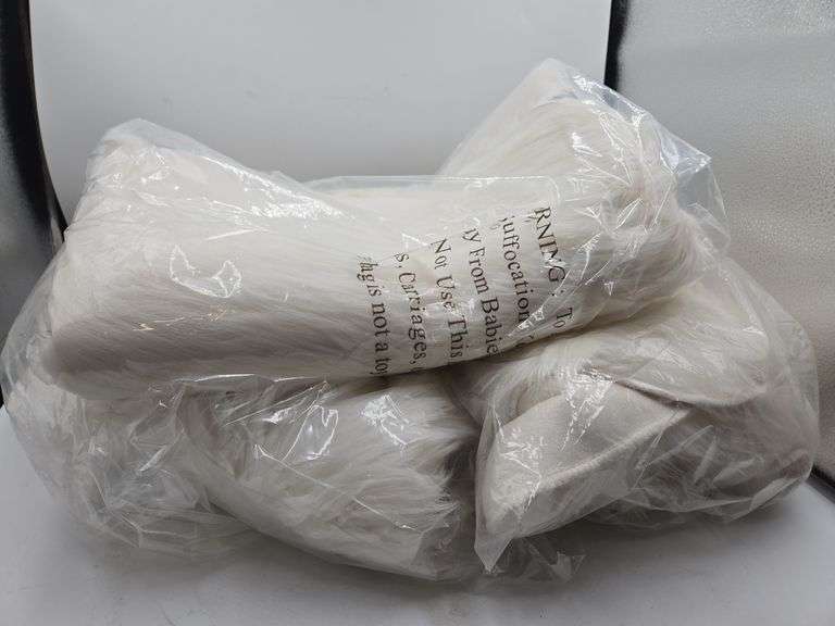 (3) Threshold Faux Fur Pelt Decorative Sofa Throw Blanket Midweight Accent Ivory