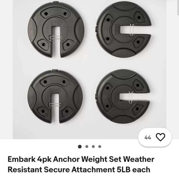 Embark 4pk Anchor Weight Set Weather Resistant Secure Attachment 5LB each