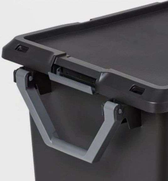 32gal XL Wheeled Latching Storage Tote Black – Brightroom