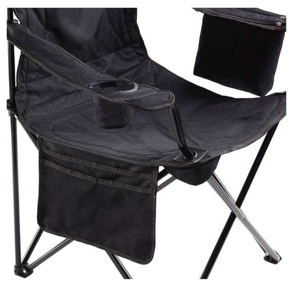 Coleman Portable Camping Chair with 4-Can Cooler, Cushioned Seat & Back with Side Pockets & Cup Holder, Carry Bag Included, Great for Camping, Tailgating, Firepits, Patio, & More