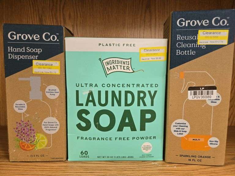 Ultra Concentrated Laundry Soap Fragrance Free 60 Loads & 2 Reusable Bottles for Dish Soap & Cleaning