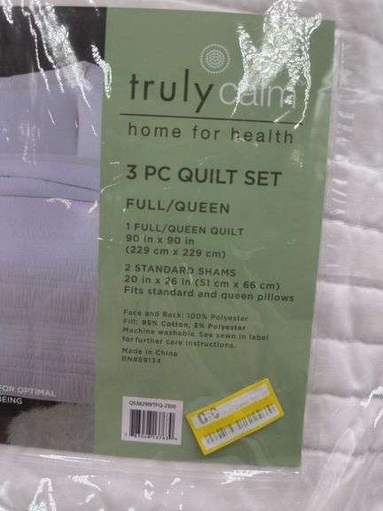 Truly Calm Antimicrobial 3pc Quilt Set, full/queen