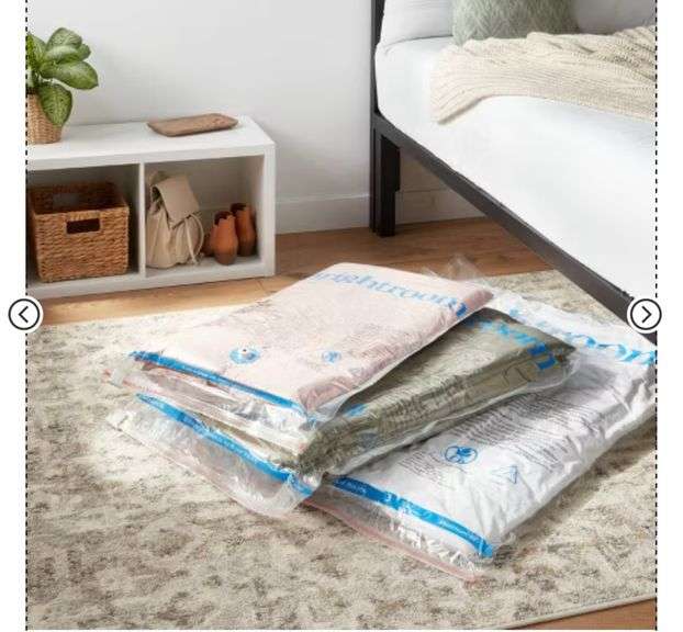 3pc (L-XL-Jumbo) Compression Bags Set Clear - Brightroom™: Vacuum Seal Storage for Clothing & Bedding, Plastic