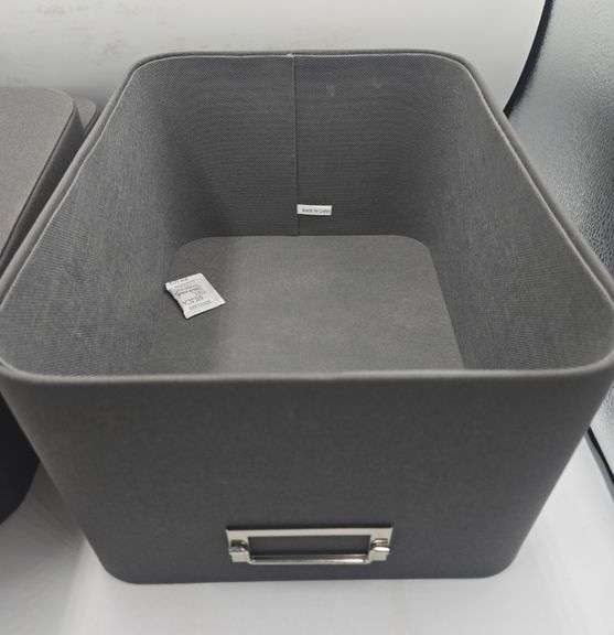 2 Gray Storage Containers 10"x13" & 8"x13"