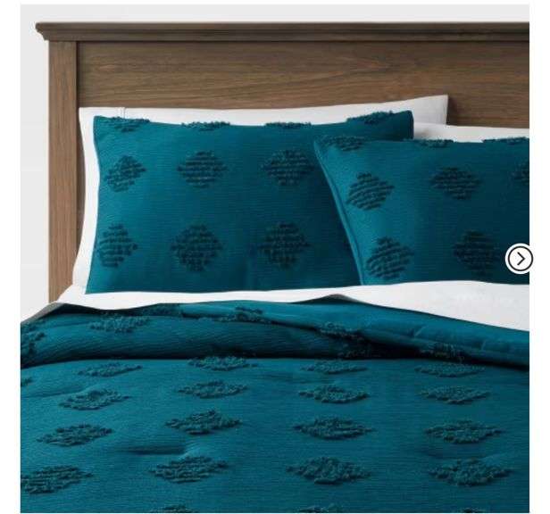 Tufted Diamond Crinkle Comforter and Sham Set - Threshold, TWIN/XL TWIN
