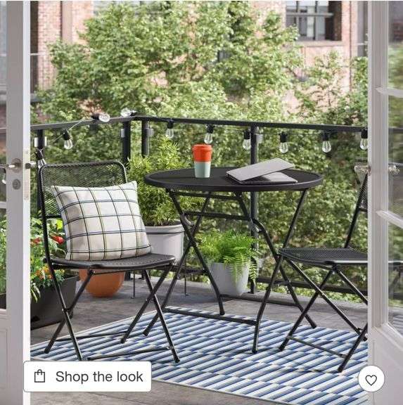 32" Metal Mesh Round Patio Bistro Table - Room Essentials