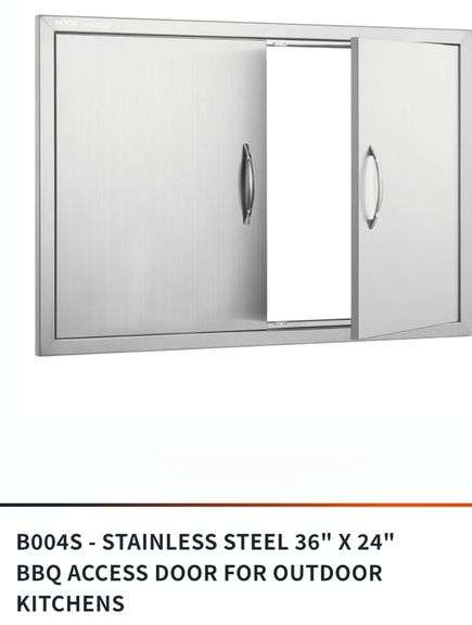 B004S - Stainless Steel 36" x 24" BBQ Access Door for Outdoor Kitchens