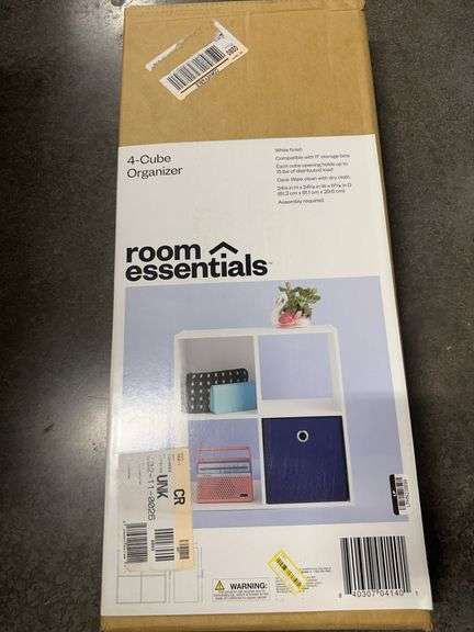 4 Cube Decorative Bookshelf White - Room Essentials