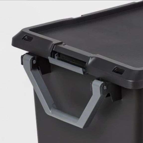 32gal XL Wheeled Latching Storage Tote Black – Brightroom