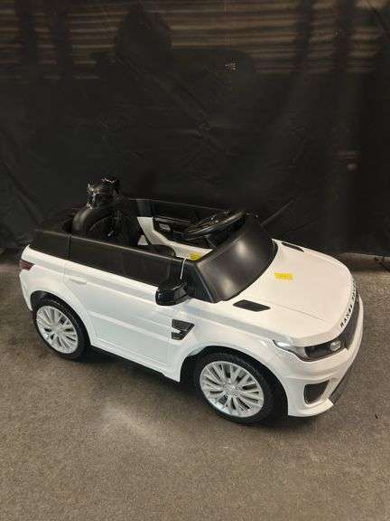12V Range Rover Powered Ride-On - White: Plastic, 3+ Years, 55 lbs Capacity