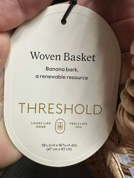 Large Natural Woven Round Basket - Threshold
