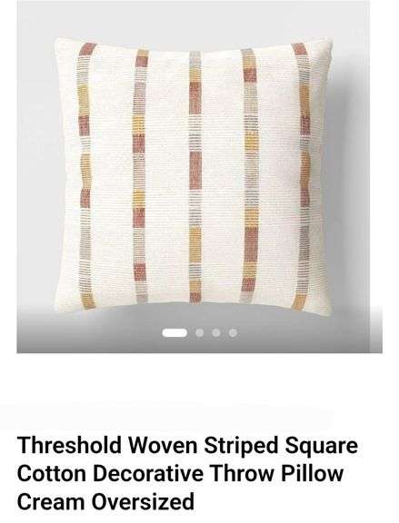 (2) Oversized Threshold Woven Striped Square Pillows