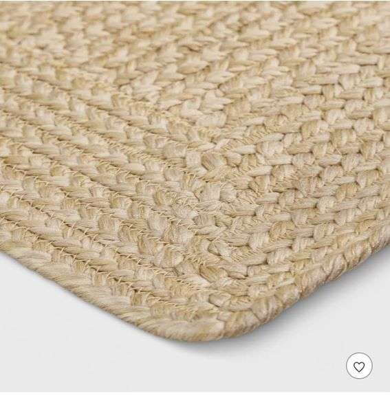 Natural Woven Rectangular Braided Outdoor Rug Heathered Cream - Threshold 7'x10'