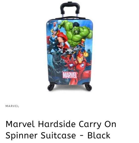 Read! Marvel Hardside Carry On Spinner Suitcase - Black