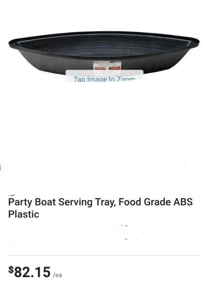 King Kooker Party Boat Serving Tray, Food Grade ABS Plastic