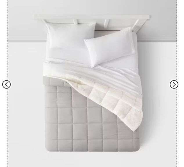 Faux Shearling Washed Microfiber Reversible Comforter - Room Essentials