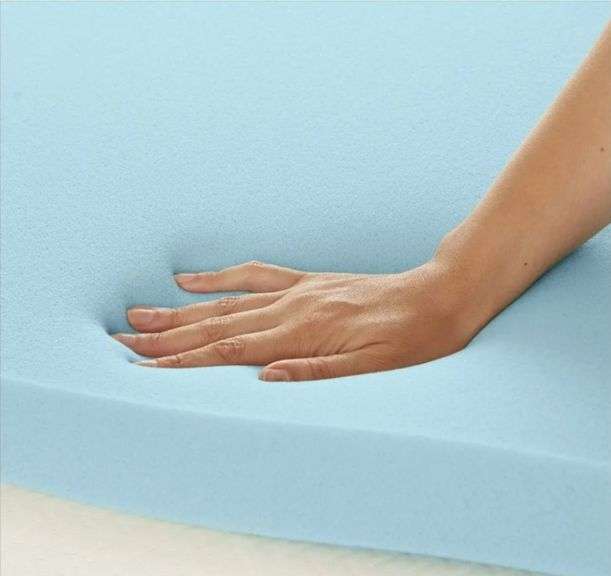 Amazon Basics Full Mattress Topper, Cooling Gel-Infused, CertiPUR-US Certified, 2 Inches, Blue