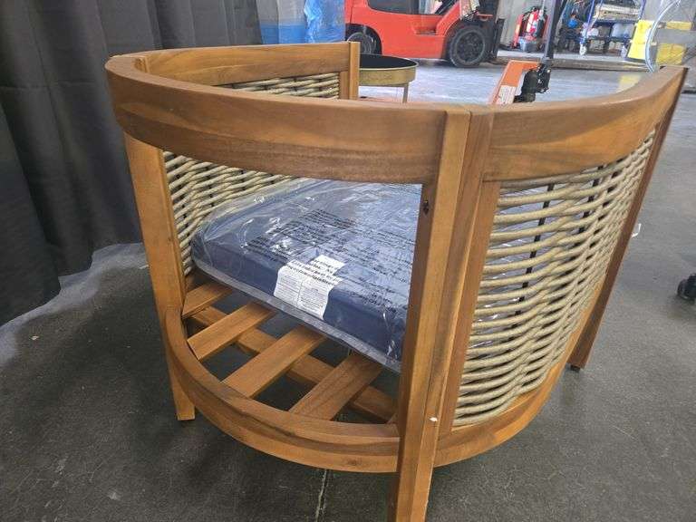Modern Chair with Cushion & Side Table