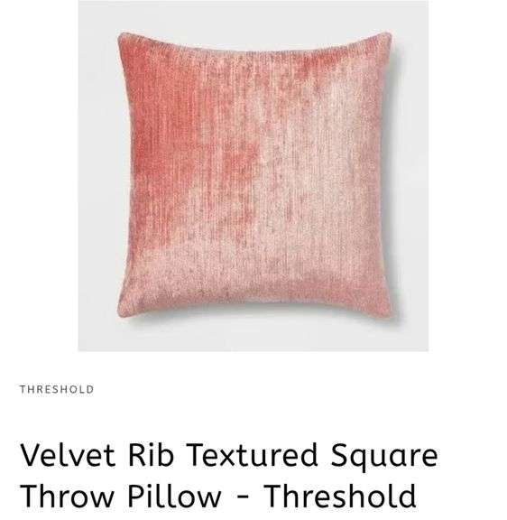 (2) Velvet Rib Textured Square Throw Pillow 24" Threshold