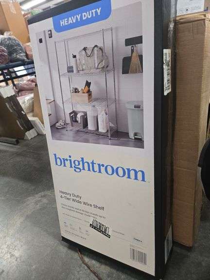 4 Tier Wide Wire Shelving Chrome - Brightroom™: Steel Utility Storage, Adjustable Feet & Shelves, 350 lb Capacity
