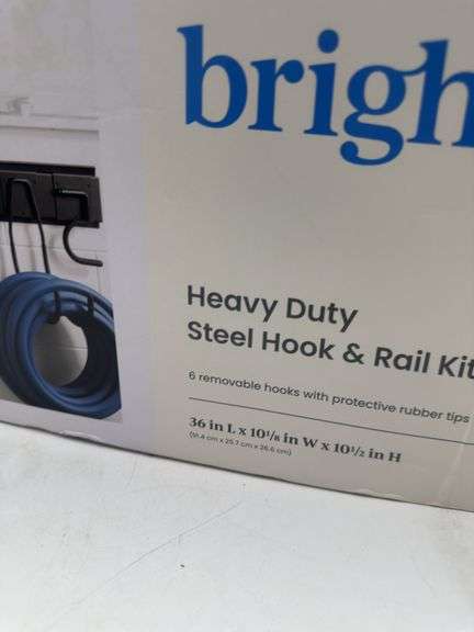Heavy Duty Garage Tool Hook and Rail Kit - Brightroom™: Wall Mounted Storage, Steel, Black, 36" Width, 90 lb Capacity