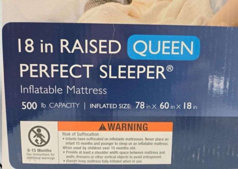 Serta Perfect Sleeper Raised Queen Comfort Top Inflatable Mattress 18in High