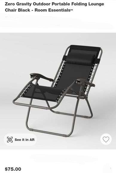 Zero Gravity Lounge Chair Recliner (Black)