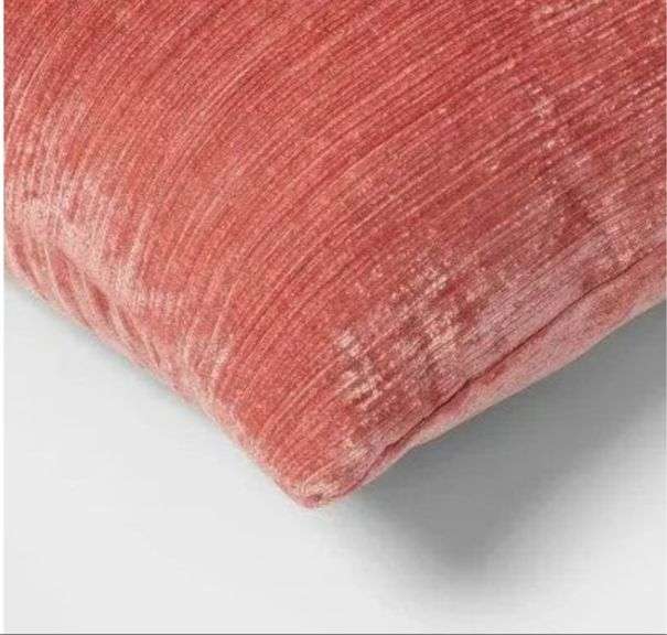 2pk Velvet Rib Textured Square Throw Pillow - 24"x24" Pink Threshold