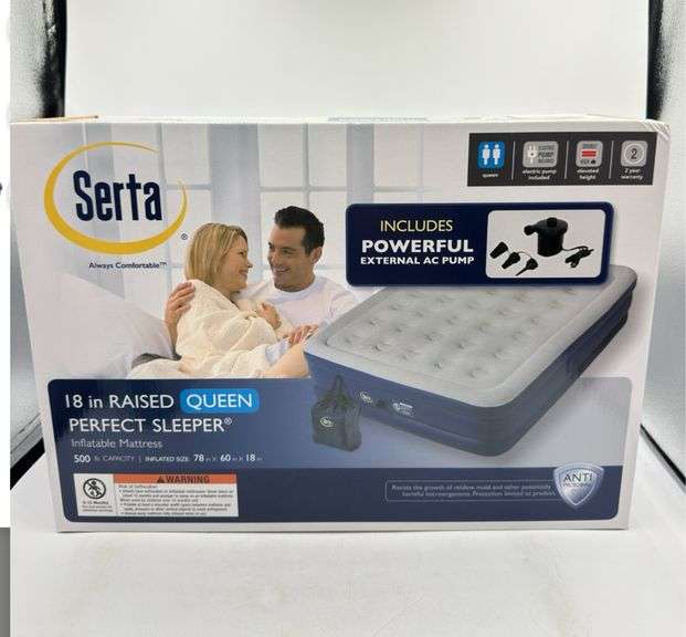 Serta Perfect Sleeper Raised Queen Comfort Top Inflatable Mattress 18in High